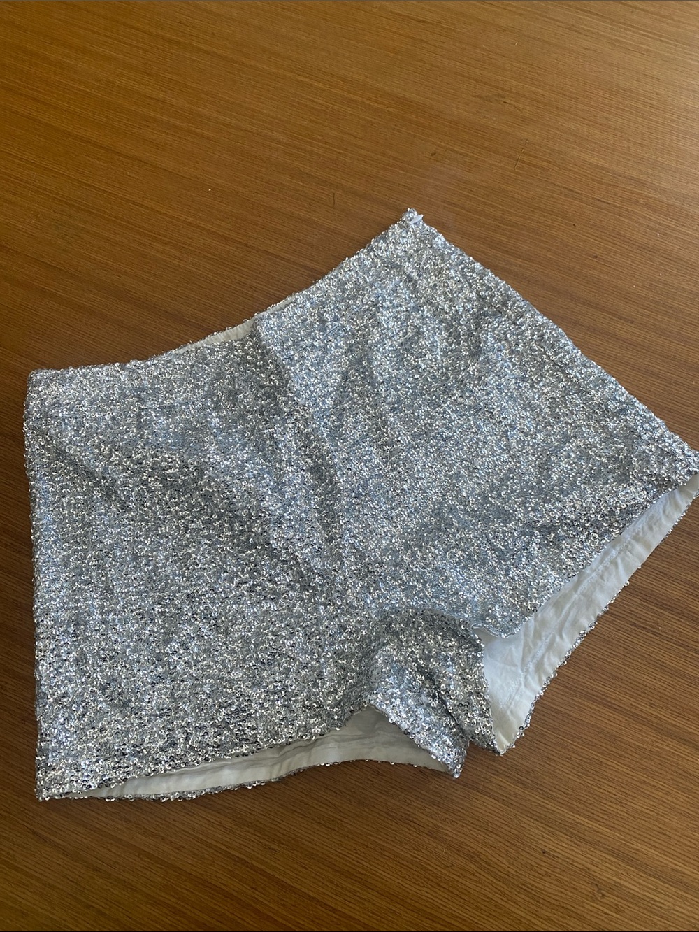 Tobi Silver Sequin Micro Shorts Hot Pants Short Shorts L